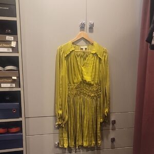 Rye Long Sleeve Chartreuse Dress